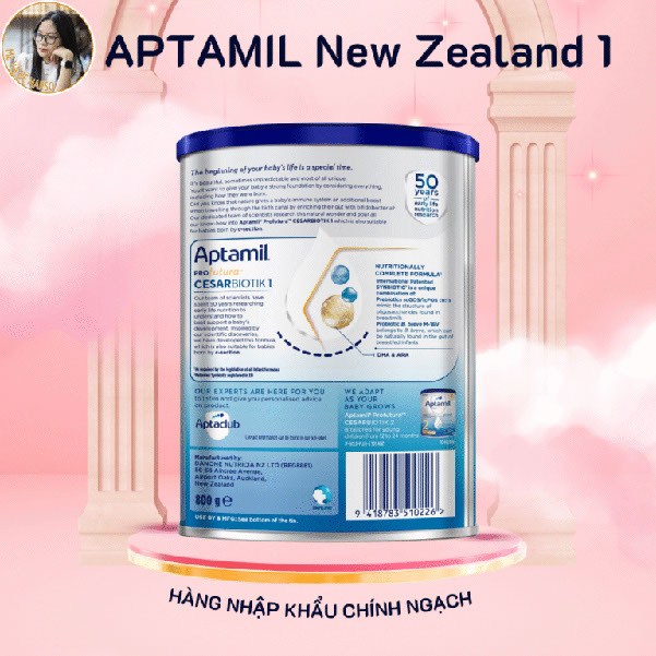 Sữa Aptamil Profutura Cesarbiotik số 1 (800g) Dành cho bé Sữa Aptamil Profutura Cesarbiotik số 1 (800g) Dành cho bé 0 –12 tháng