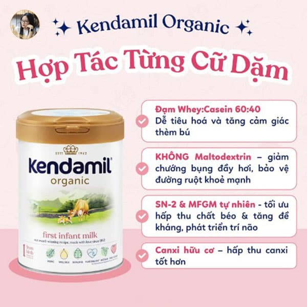 Sữa Kendamil vị ngọt hay thanh