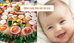 Mâm cúng thôi nôi bé trai