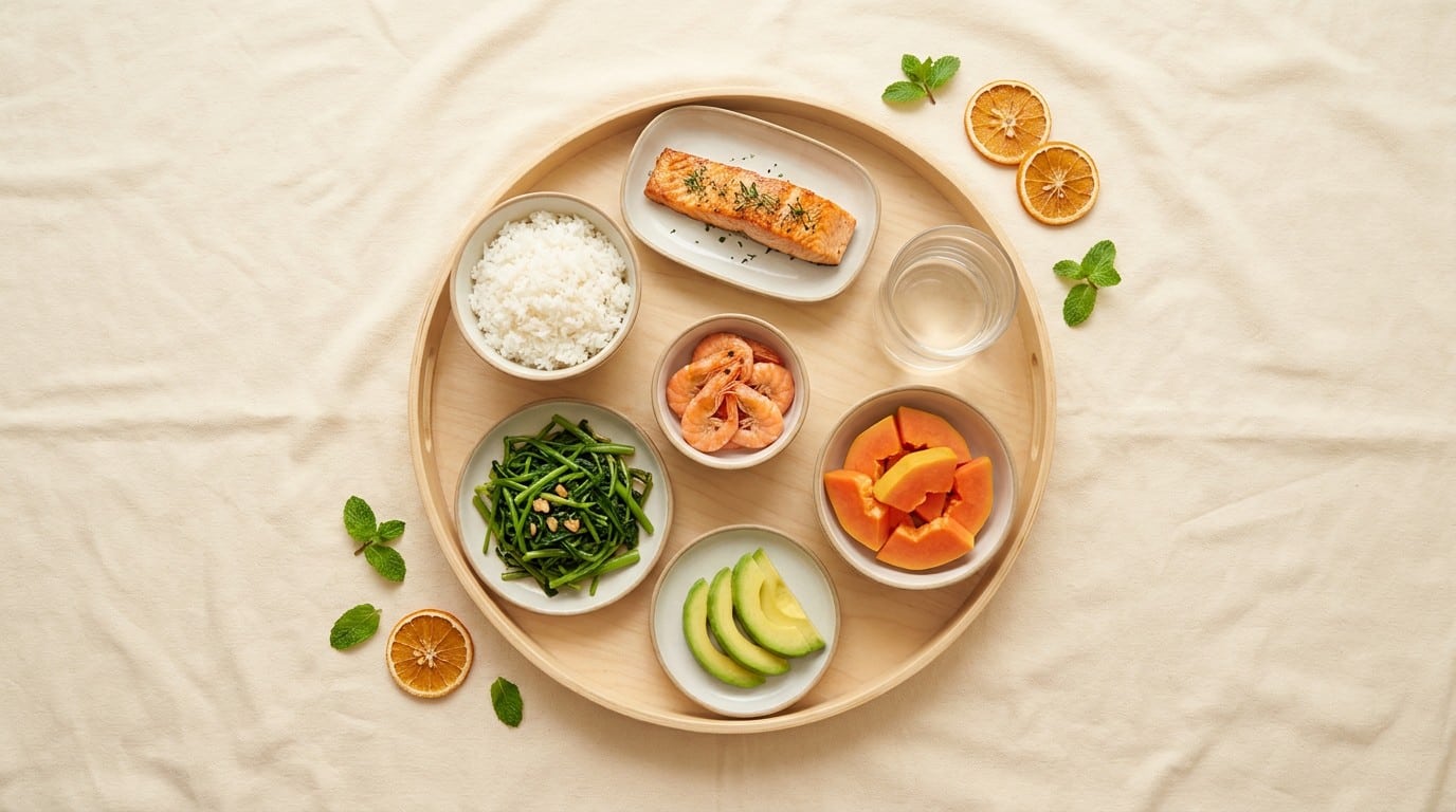 Bộ khung dinh dưỡng chuẩn cho một ngày ăn của mẹ bỉm