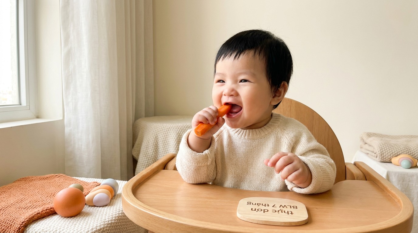 Thực Đơn BLW 7 Tháng: 6 Bước Cho Bé Ăn Dặm An Toàn, Đủ Chất