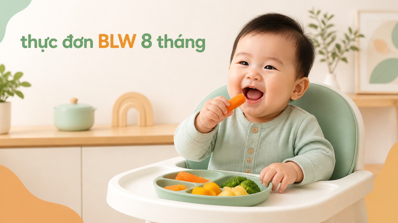 Thực Đơn BLW 8 Tháng: Gợi Ý Theo Ngày & Cách Cho Bé Tự Ăn