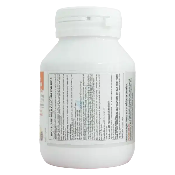 Viên nang mềm hình cá Canxi Sữa Bio Island Milk Calcium For Kids 90 viên từ sữa bò Úc