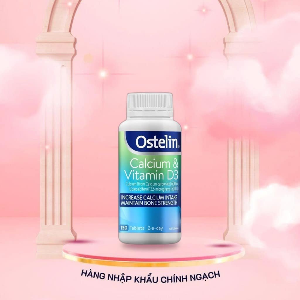 Canxi Bầu Ostelin Calcium & Vitamin D3 (Hộp 130 viên) - Chống Chuột Rút & Phát Triển Xương Thai Nhi