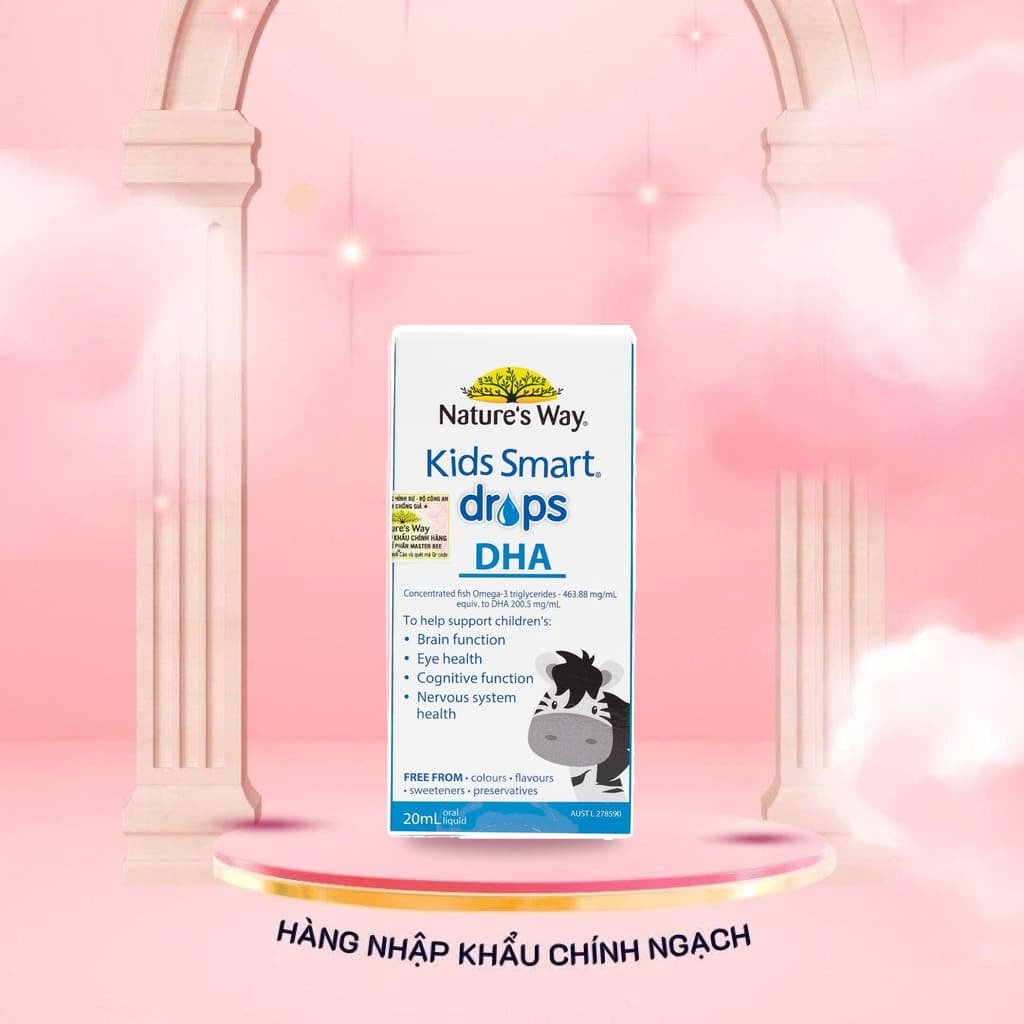 DHA Nature's Way Kids Smart Drops 20ml (Úc) - Giúp Bé Thông Minh & Sáng Mắt